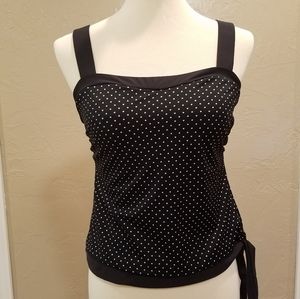 Miraclesuit Tankini Black W/ Polka Dots Slimming